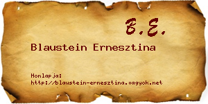Blaustein Ernesztina névjegykártya