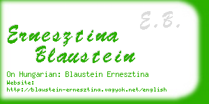 ernesztina blaustein business card